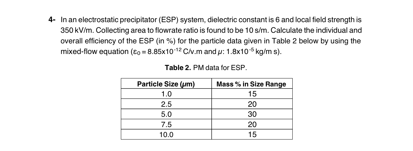 4 - In an electrostatic precipitator ( ESP )