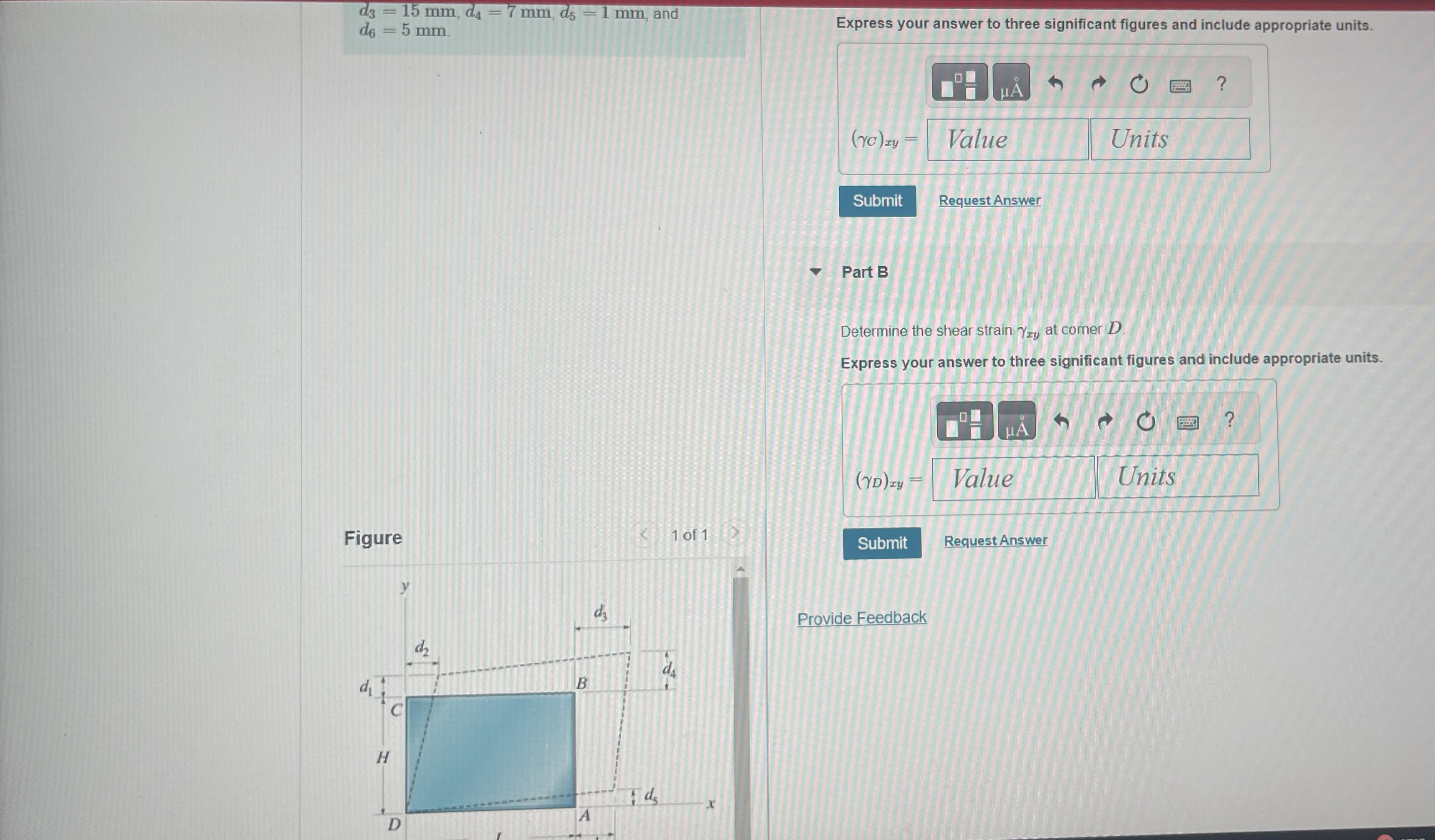 The plastic distorts as shown by the dashed