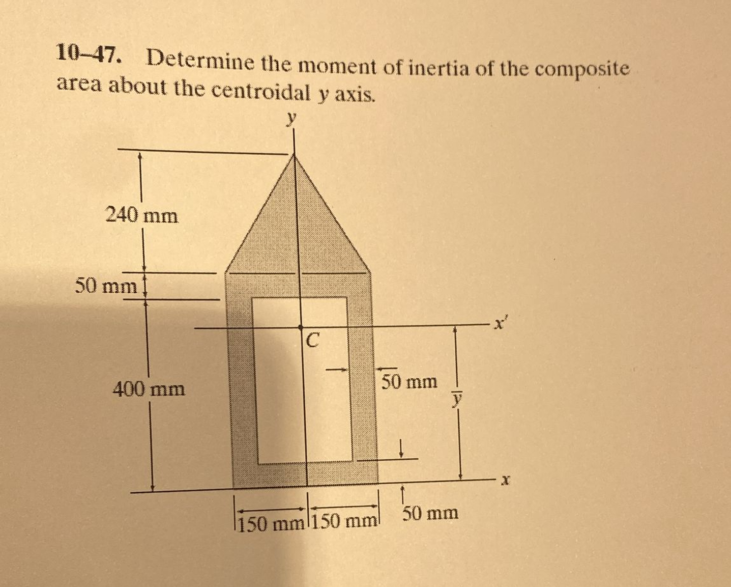 1 0 - 4 7 . Determine the moment of inertia of