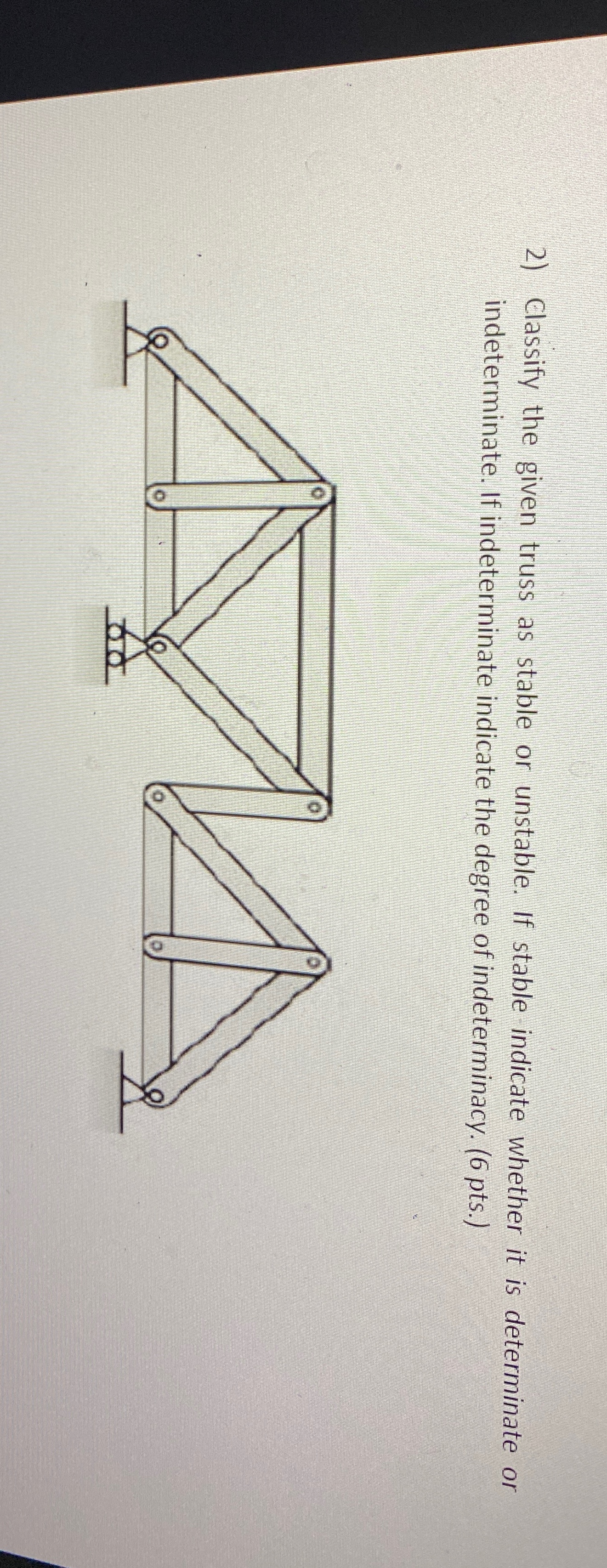 Classify the given truss as stable or unstable.