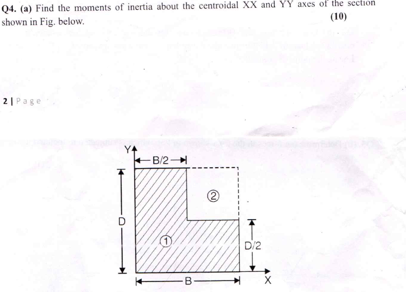 Q 4 . ( a ) Find the moments of inertia about the