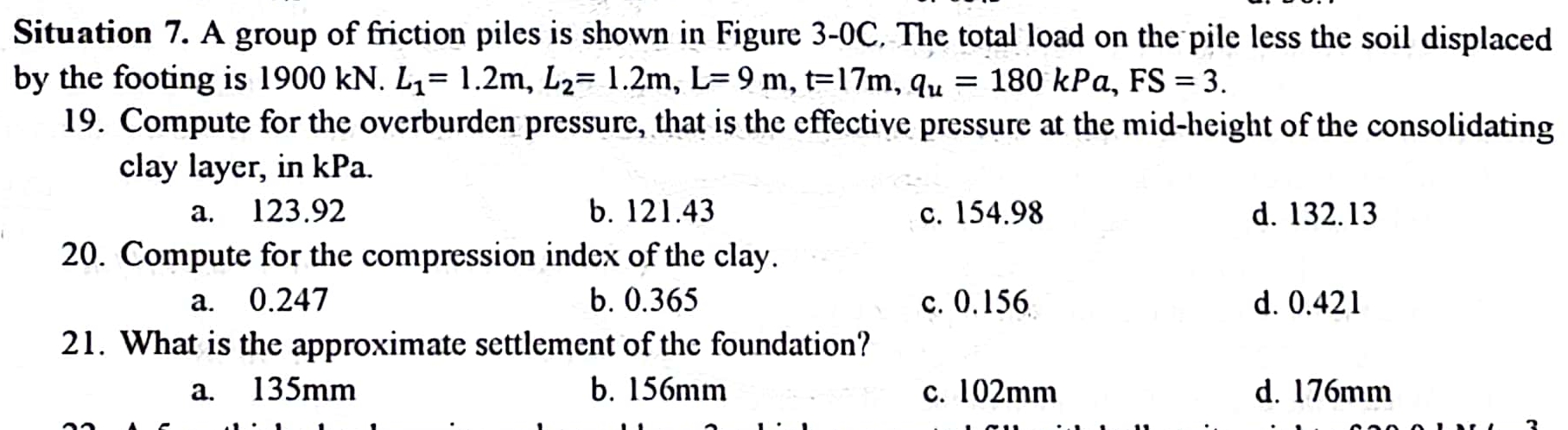 Situation 7 . A group of friction piles is shown