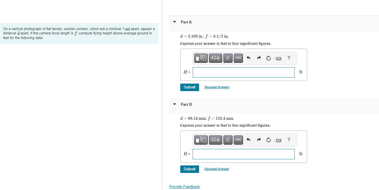 On a vertical photograph of flat terrain, section