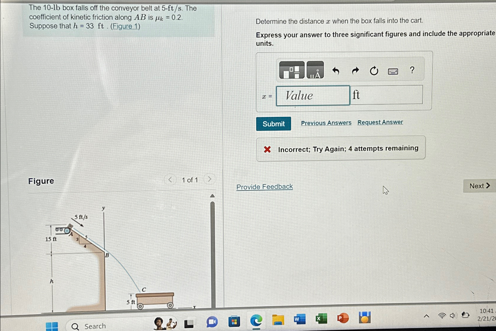 The 1 0 - l b box falls off the conveyor belt at