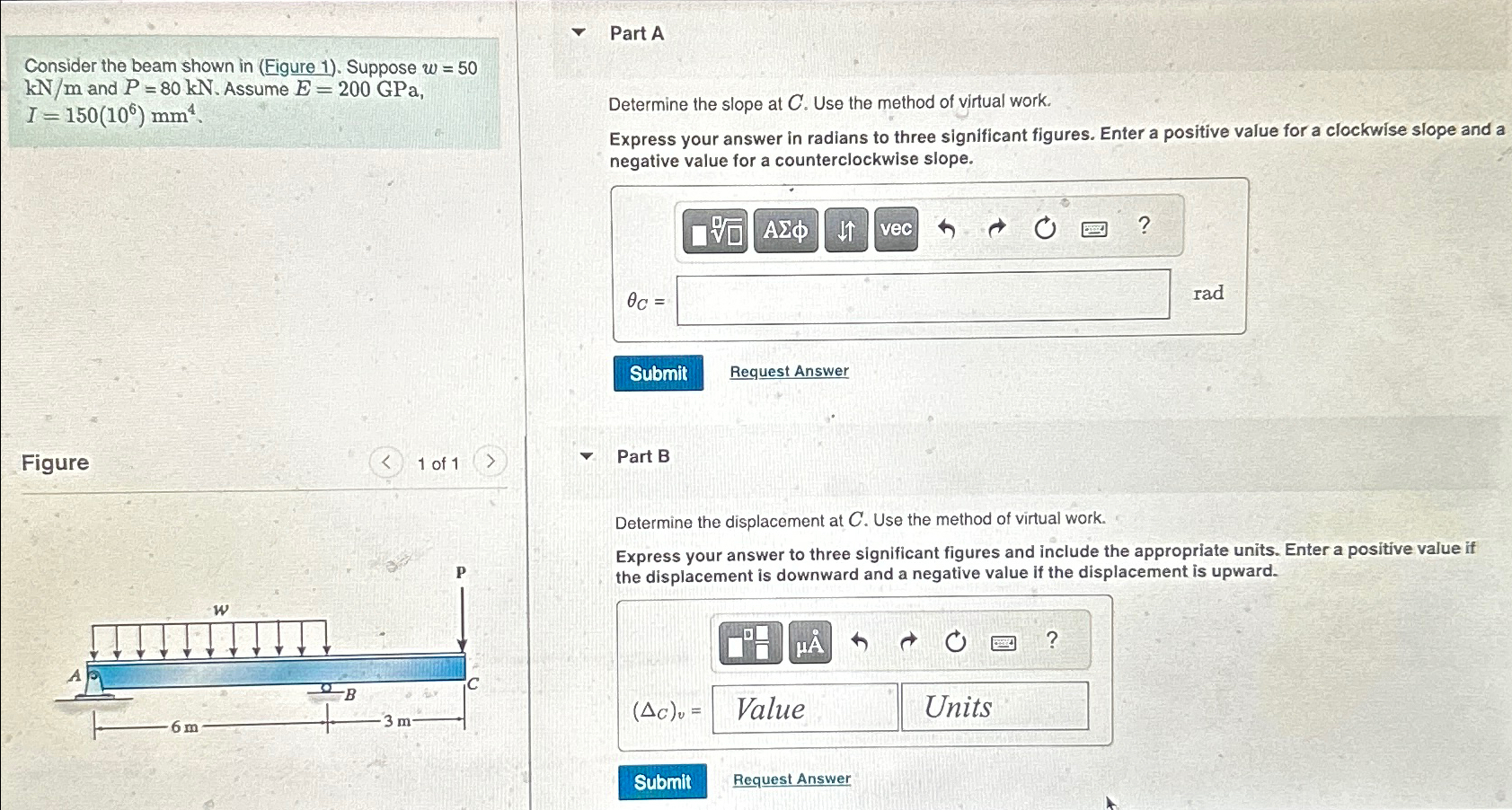 Part A Consider the beam shown in ( Figure 1 ) .