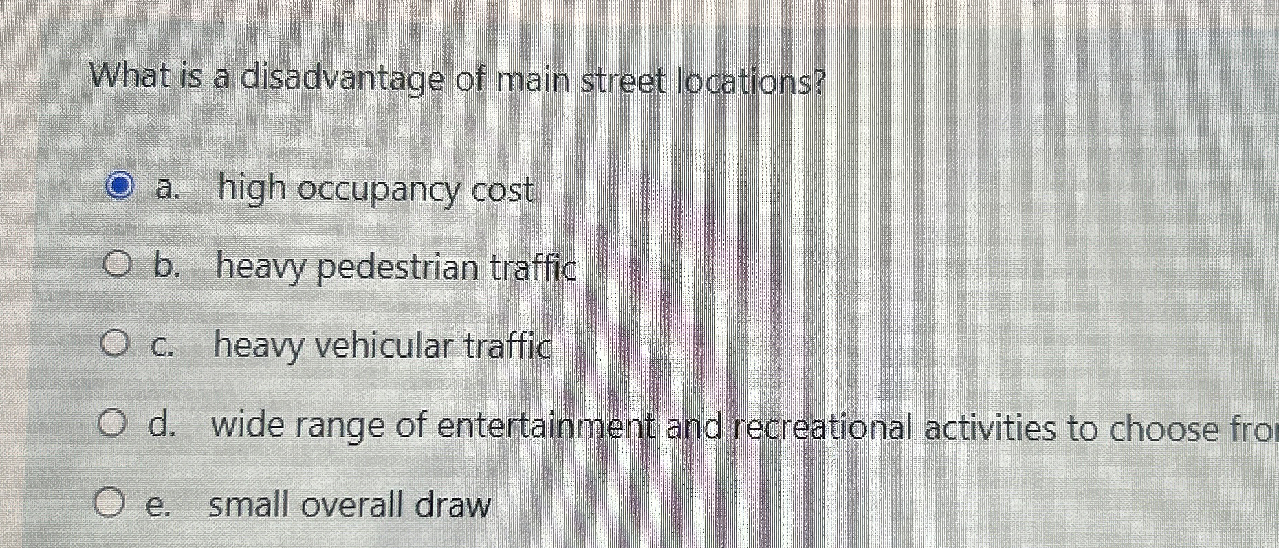 What is a disadvantage of main street locations?