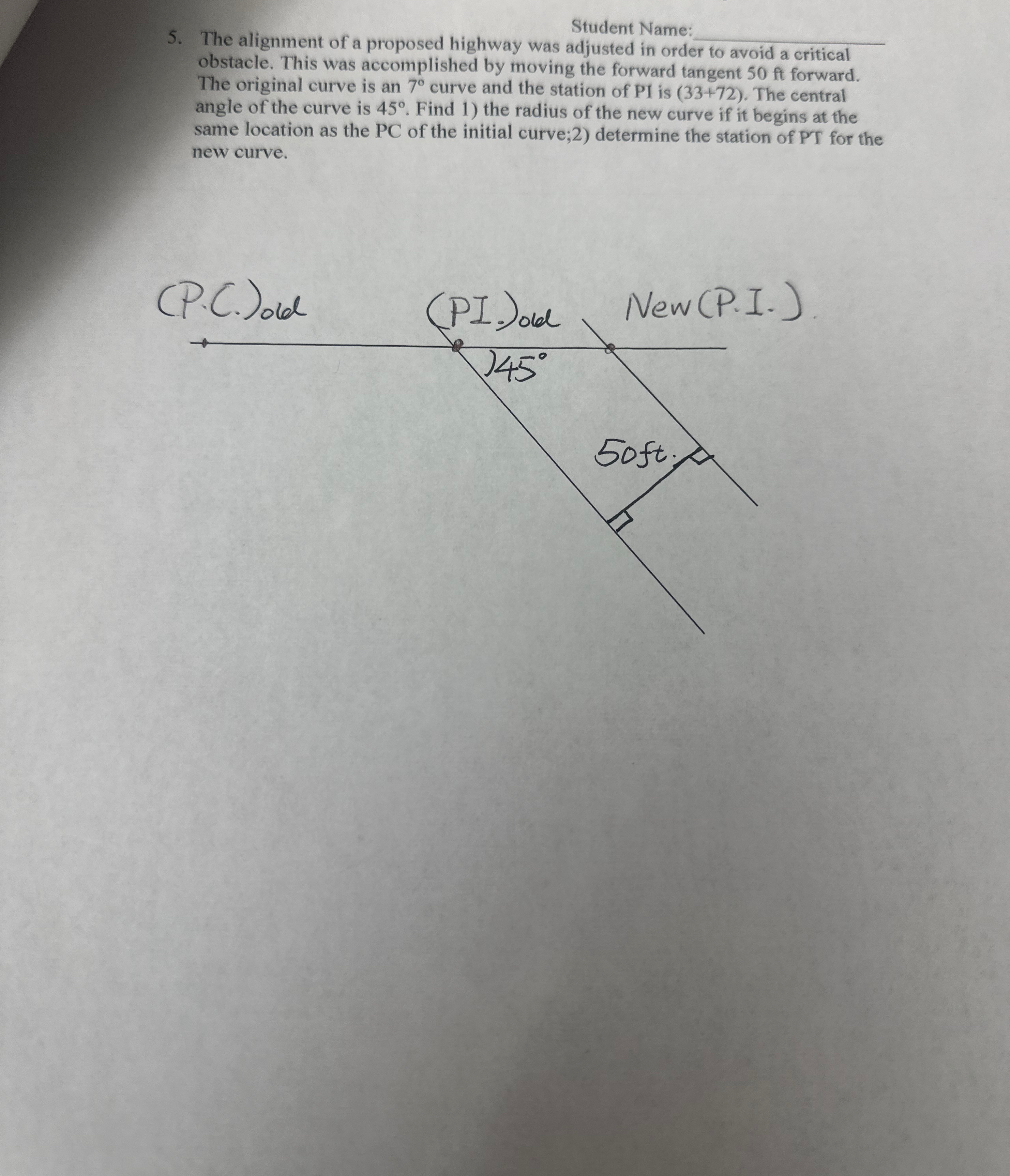 Student Nami 5 . The alignment of a proposed