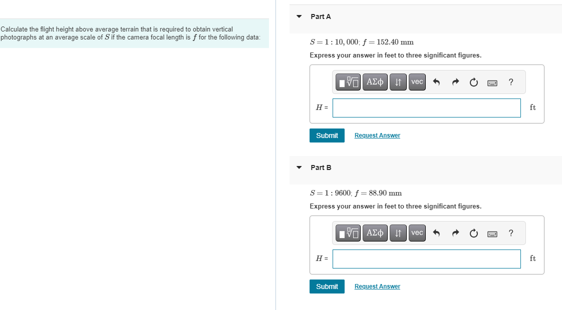 Part A Calculate the flight height above average