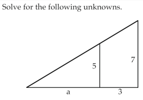 Solve for the following unknowns.