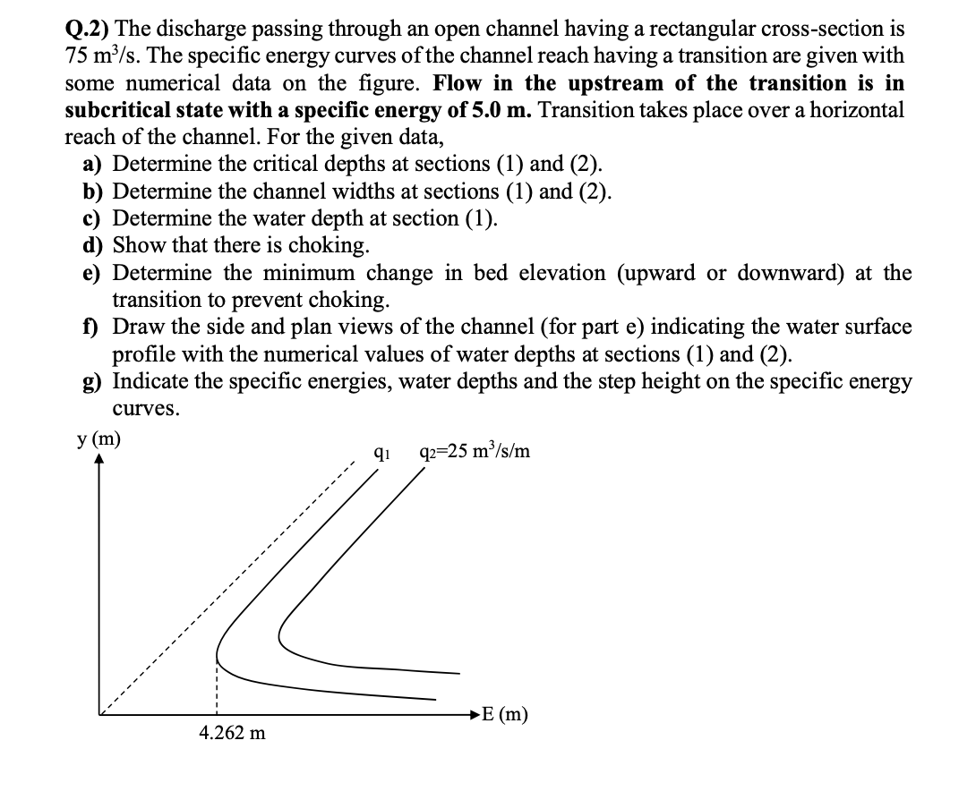 Q . 2 ) The discharge passing through an open