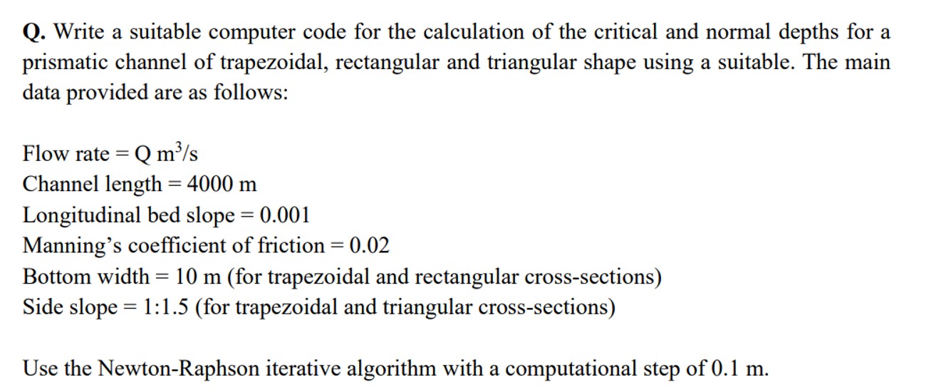 Q . Write a suitable computer code in c language