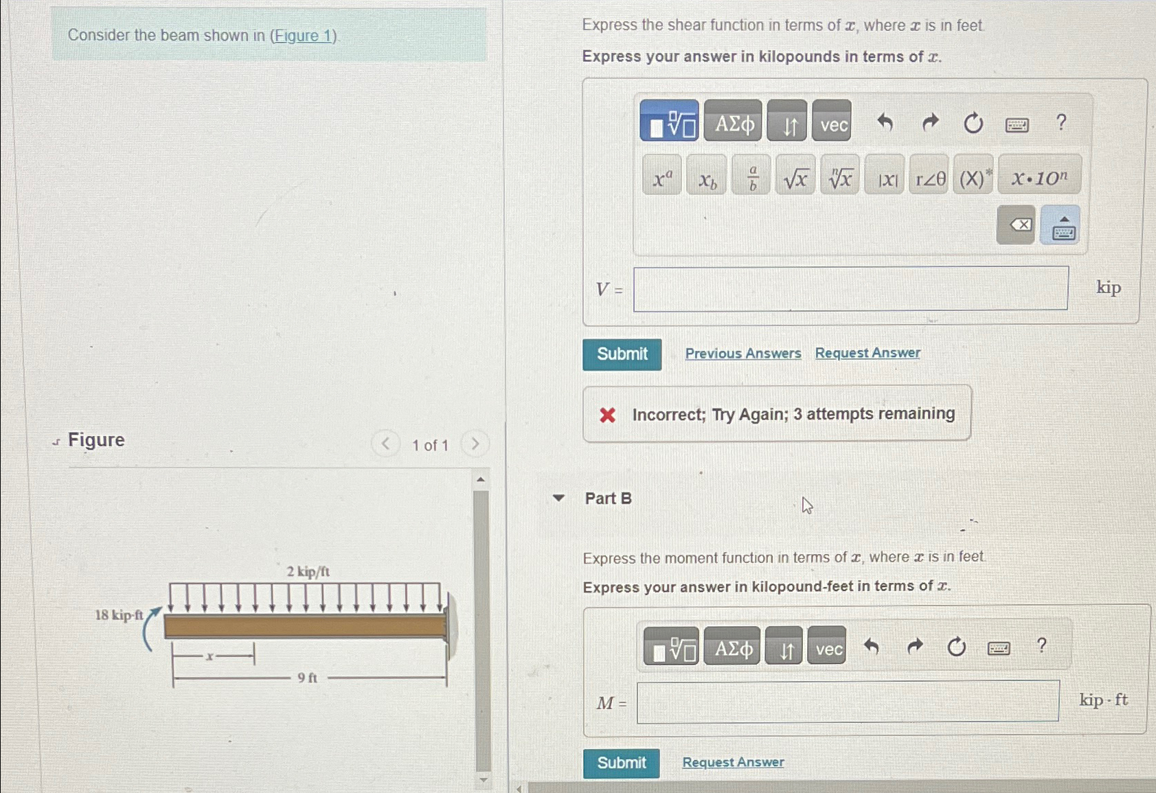 Consider the beam shown in ( Figure 1 ) . Figure