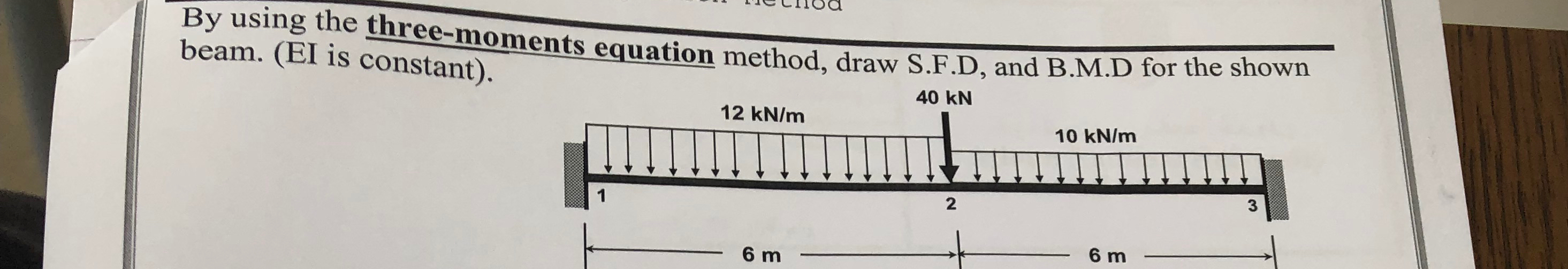 By using the three - moments equation method.