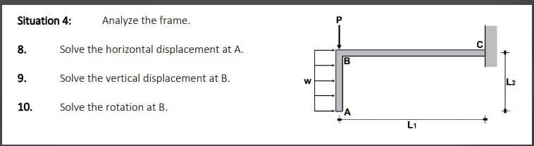 Situation 4 : Analyze the frame. Solve the