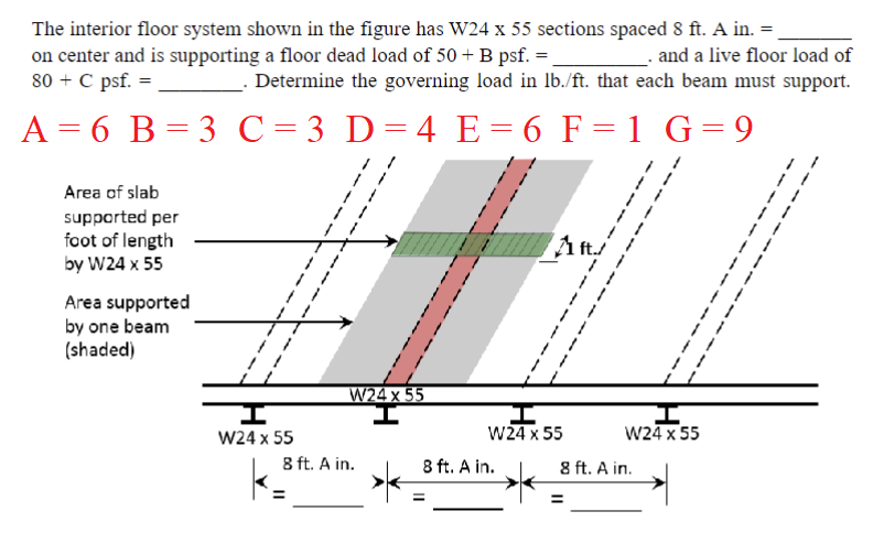 The interior floor system shown in the figure has