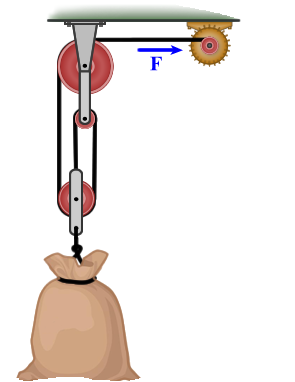 A 2 0 kg sack of grain is lifted from rest using