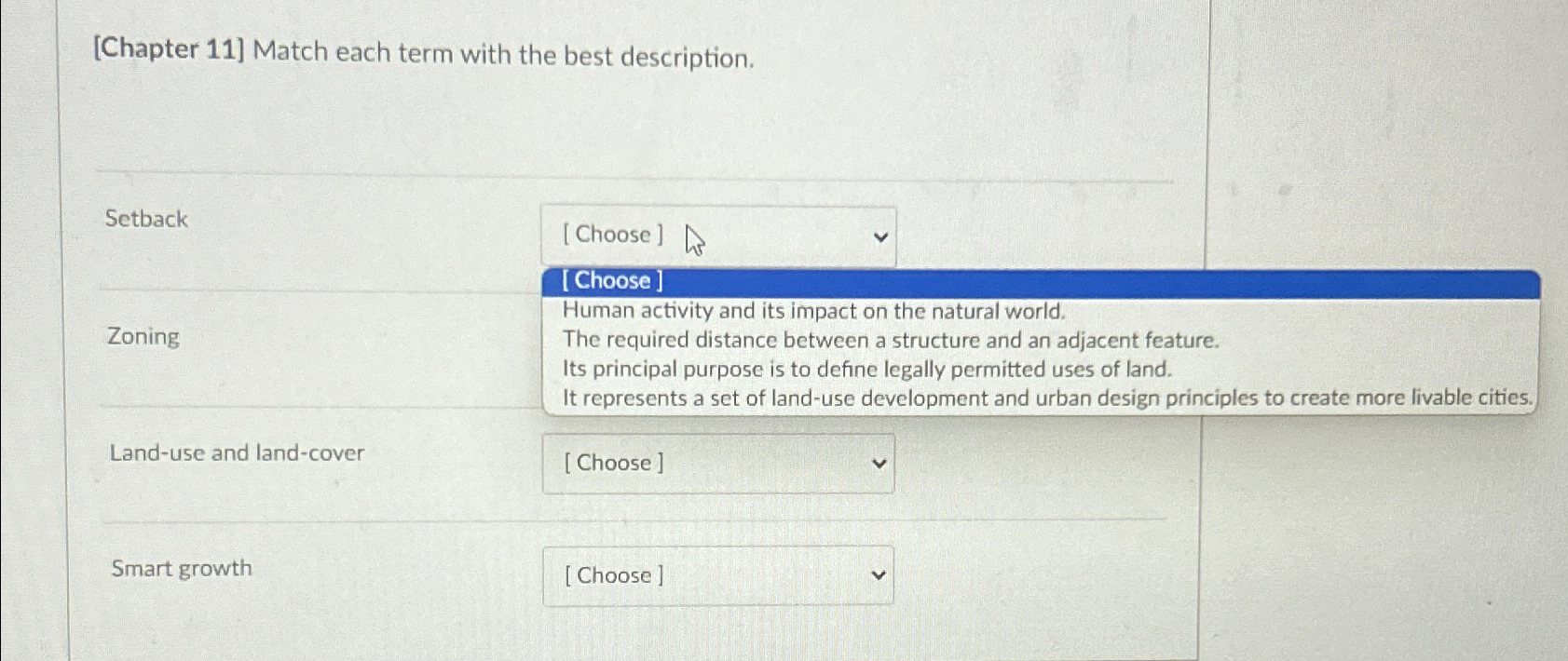 [ Chapter 1 1 ] Match each term with the best