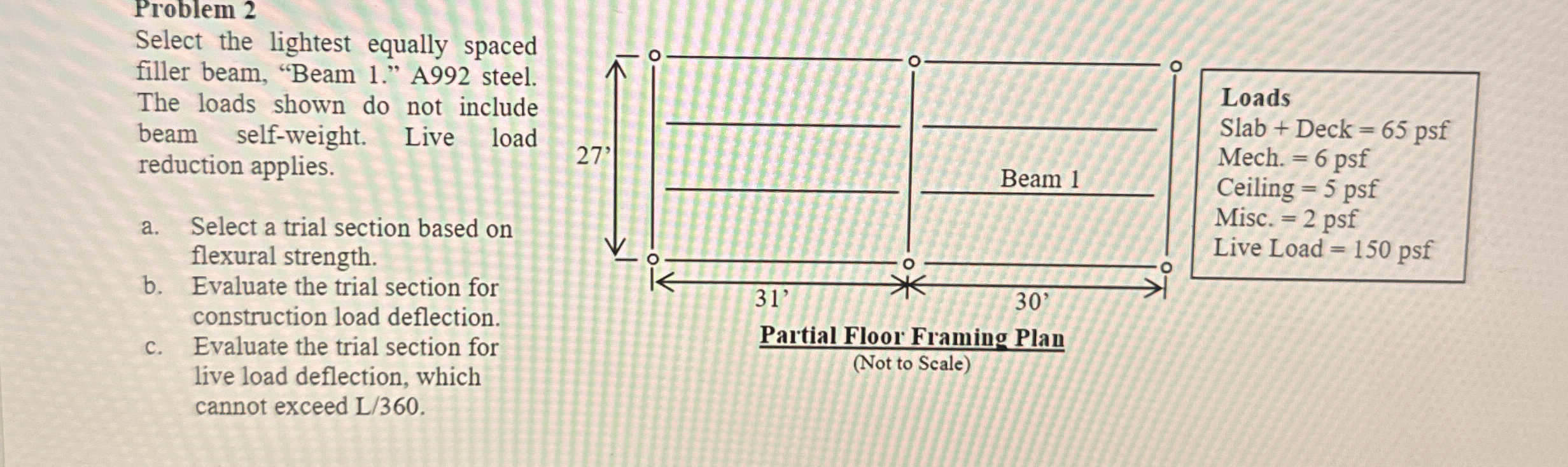Problem 2 Select the lightest equally spaced