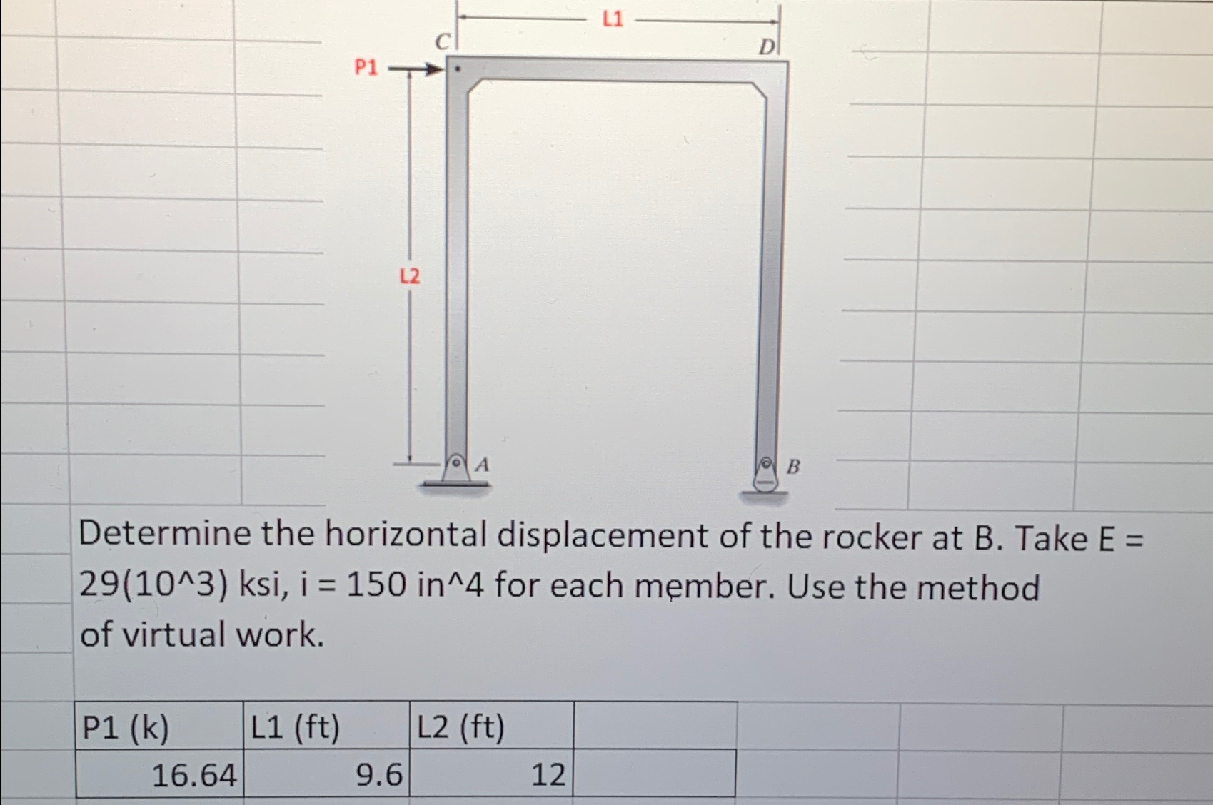 Determine the horizontal displacement of the