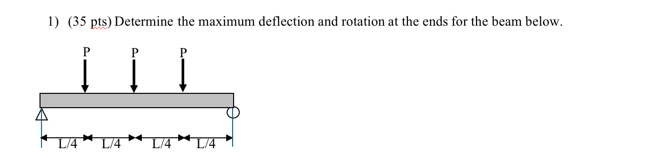 ( 3 5 pts ) Determine the maximum deflection and