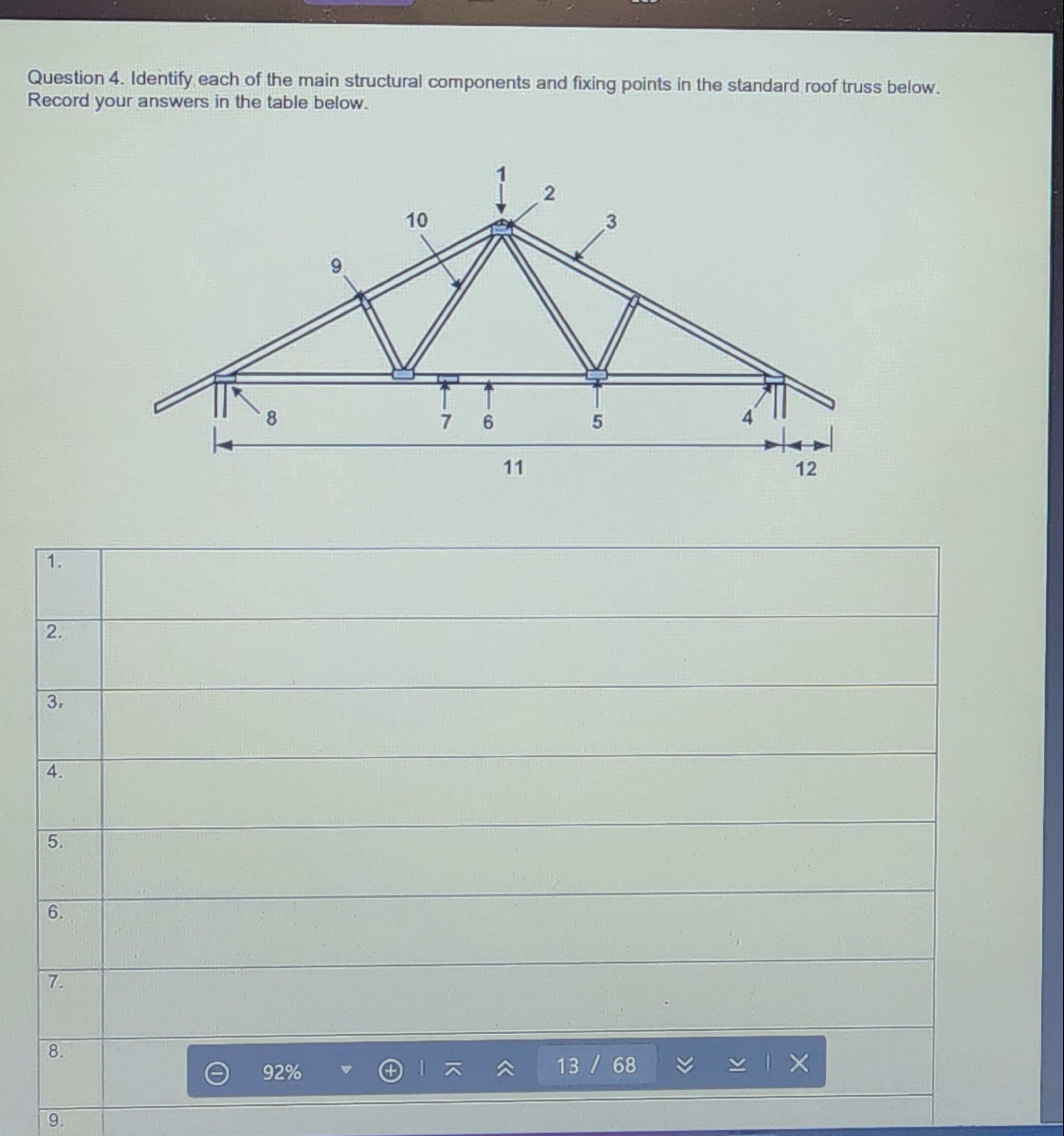 identify each of the main structural components