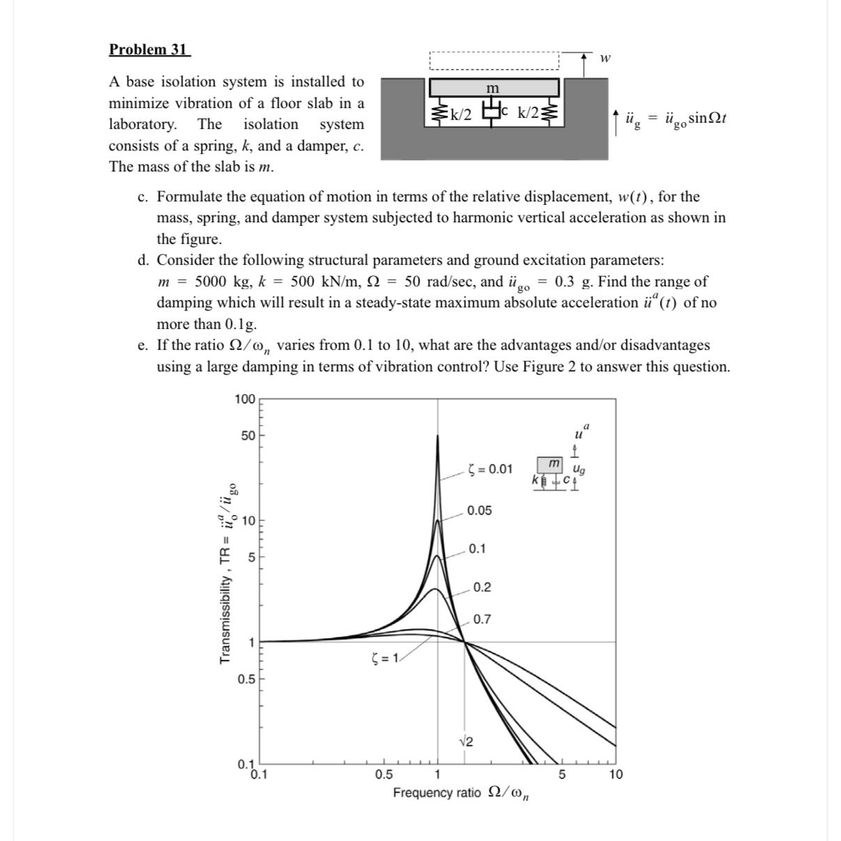 Problem 3 1 A base isolation system is installed