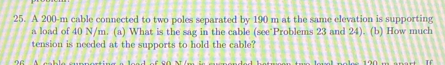A 2 0 0 - m cable connected to two poles