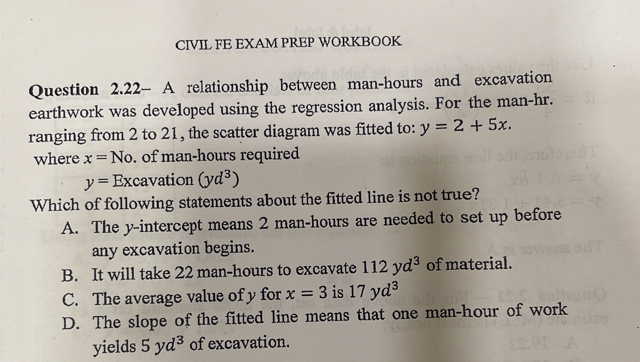 CIVIL FE EXAM PREP WORKBOOK Question 2 . 2 2 - A