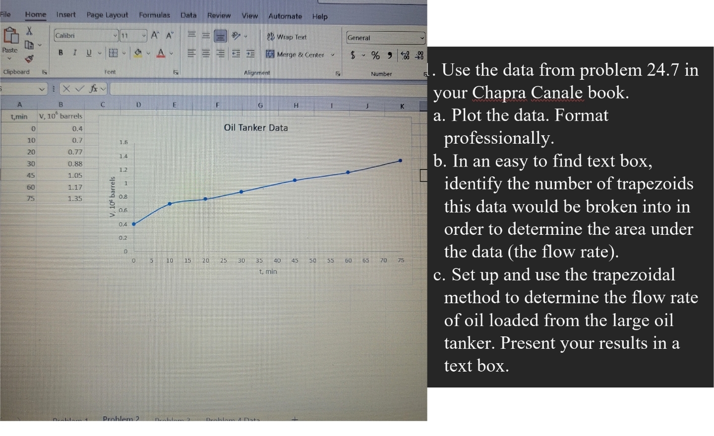 . Use the data from problem 2 4 . 7 in your