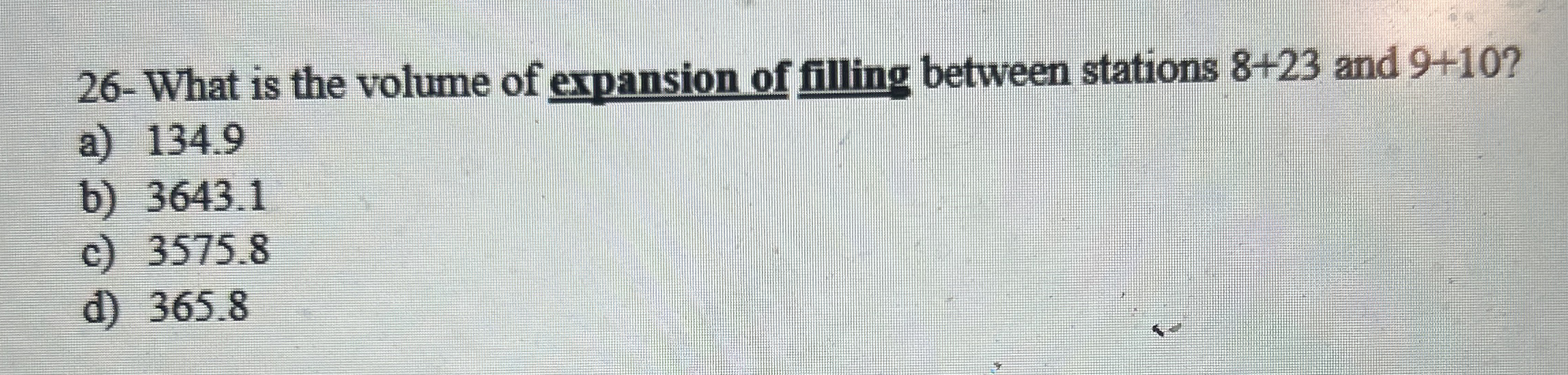 2 6 - What is the volume of expansion of filling