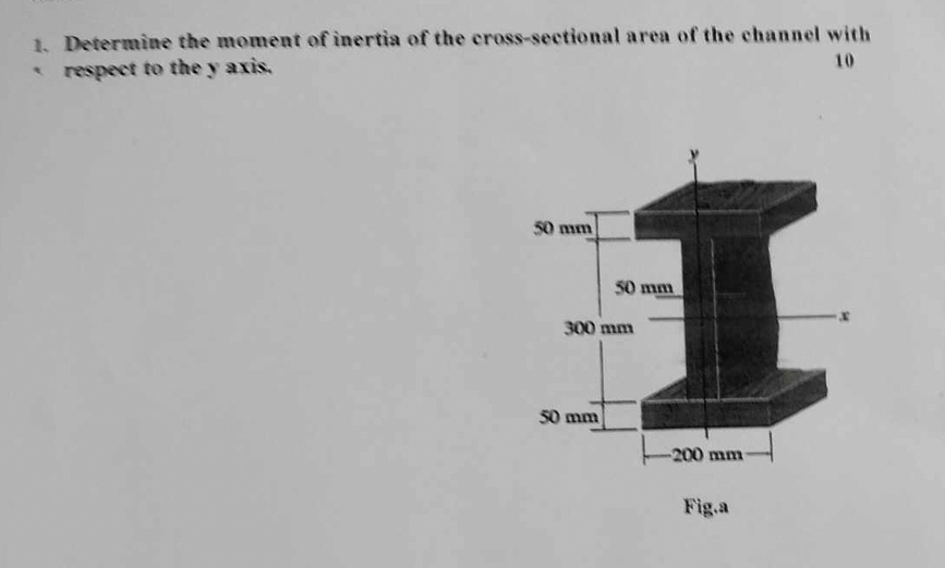 Determine the moment of inertia of the cross -
