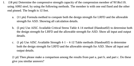 ( 1 8 pts ) Determine the compressive strength