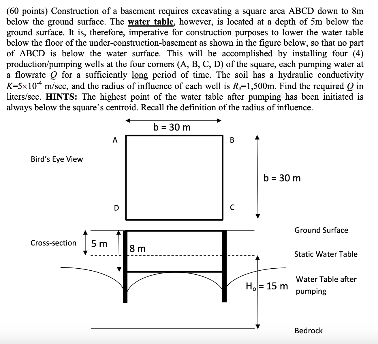 ( 6 0 points ) Construction of a basement