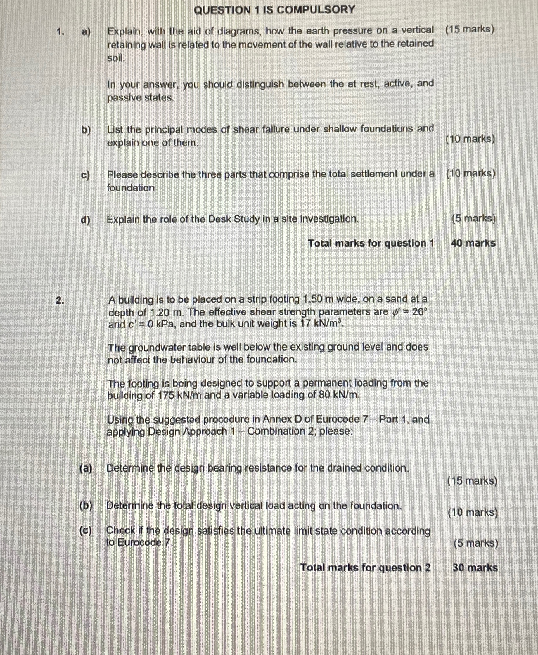 QUESTION 1 IS COMPULSORY 1 . a ) Explain, with