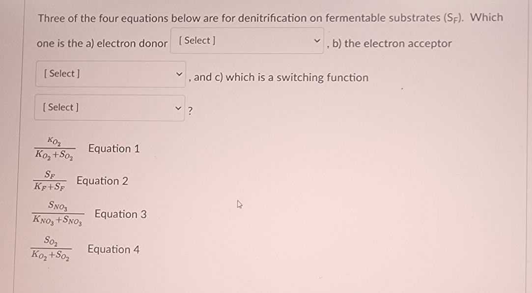 Three of the four equations below are for