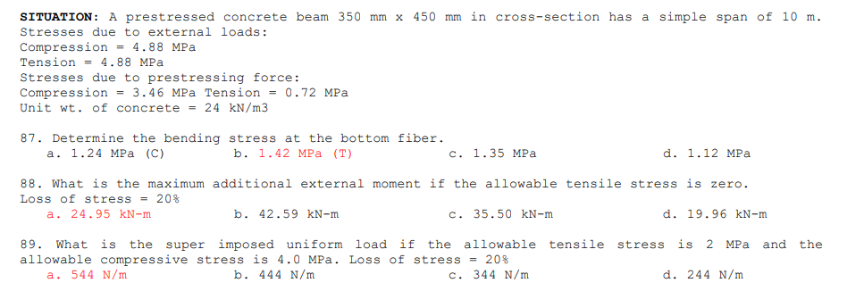 SITUATION: A prestressed concrete beam 3 5 0 m m