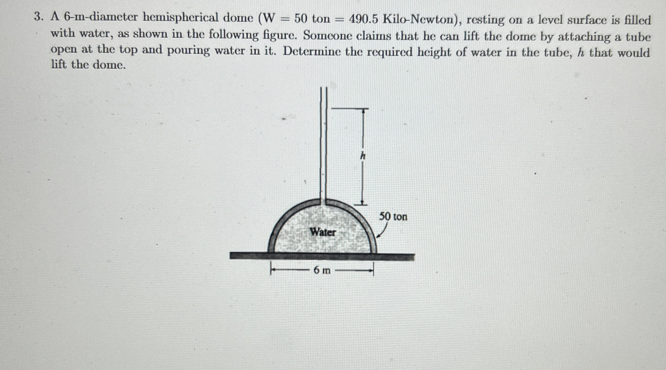 A 6 - m - diameter hemispherical dome ton = 4 9 0