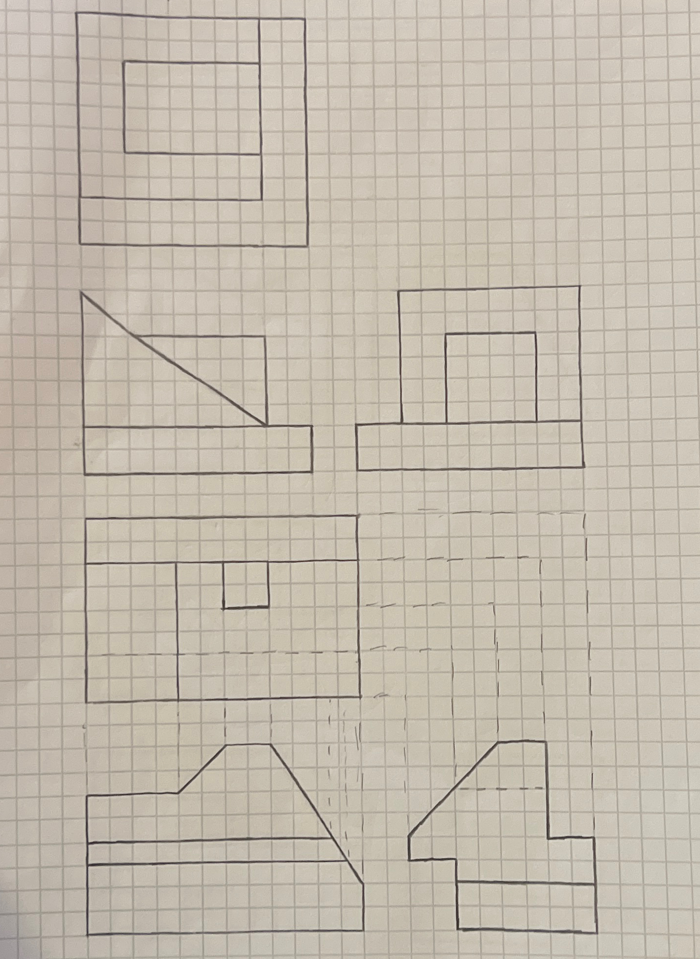 Draw isometric pictorials for both problems. (