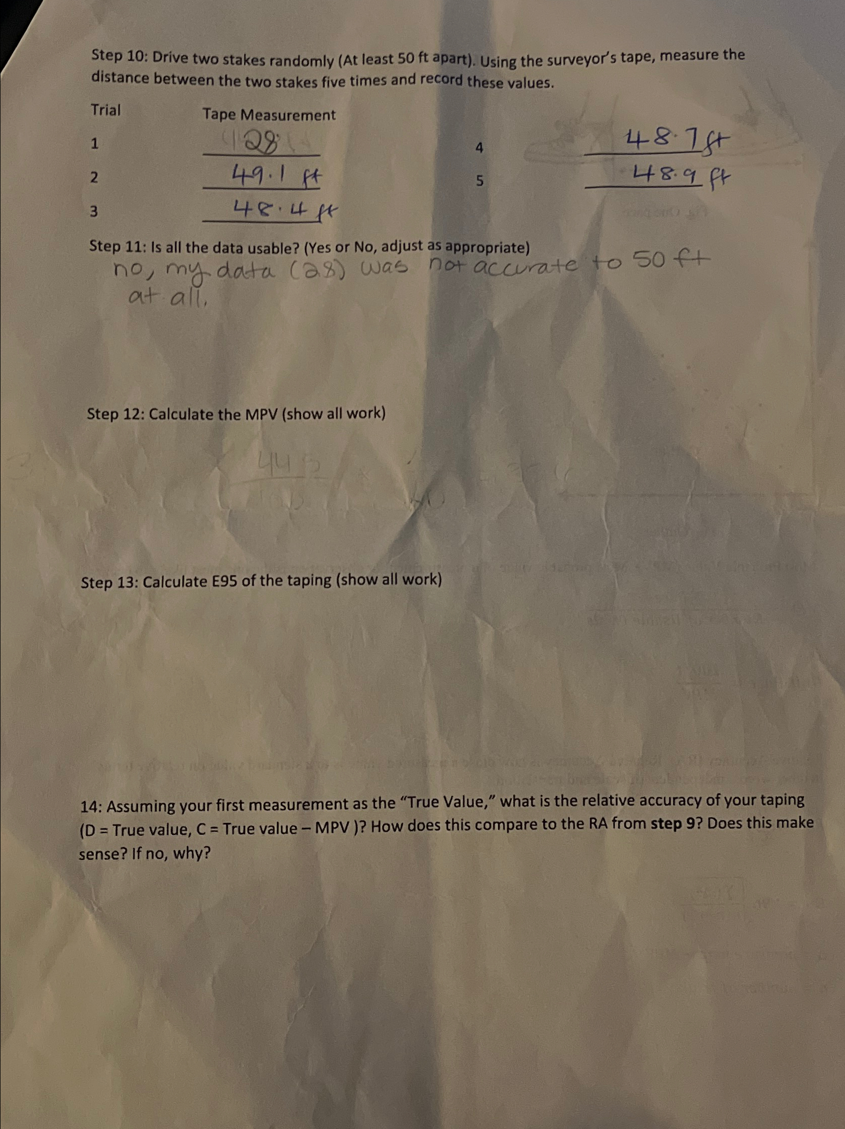 Step 1 0 : Drive two stakes randomly ( At least 5