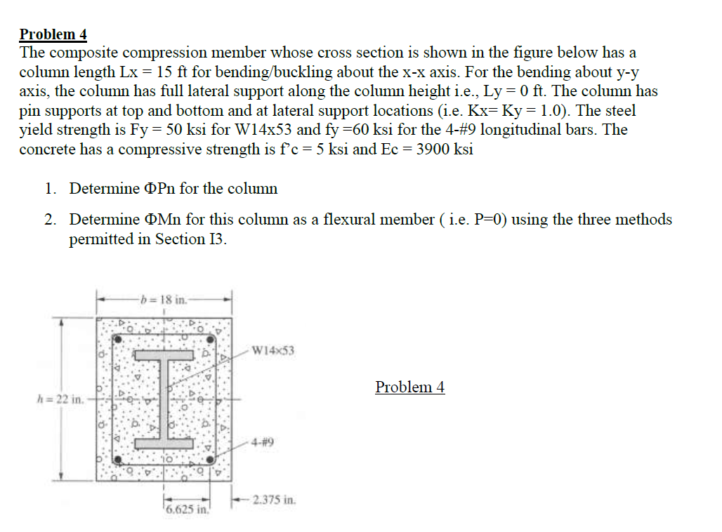 Problem 4 The composite compression member whose