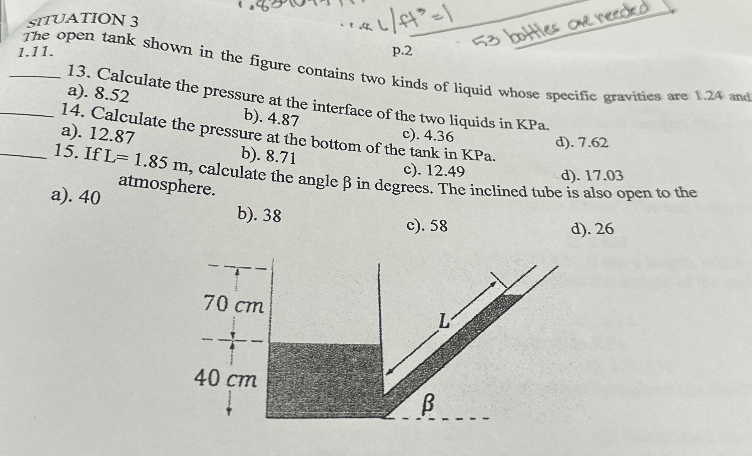 SITUATION 3 1 . 1 1 . p . 2 an 1 3 . Calculate