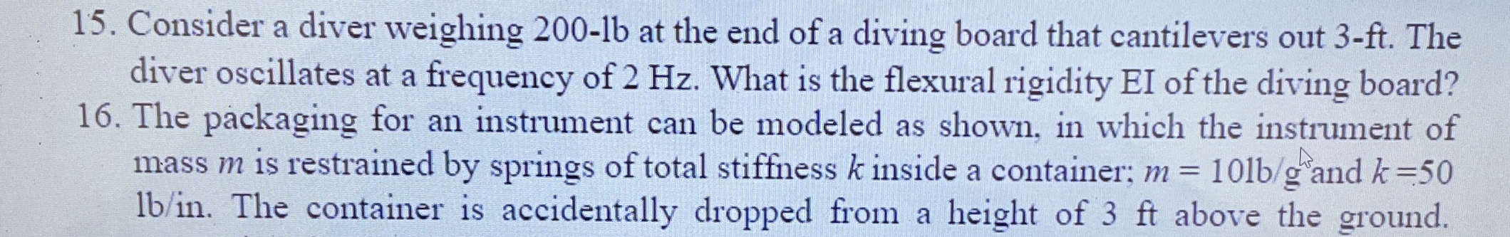 Consider a diver weighing 2 0 0 - l b at the end
