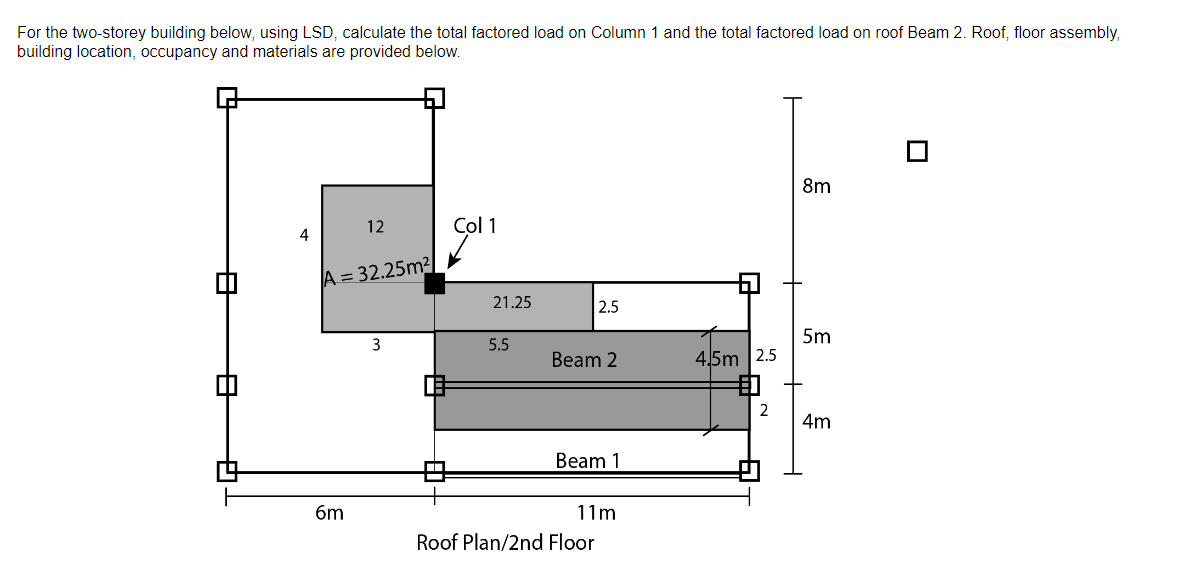 For the two - storey building below, using LSD ,