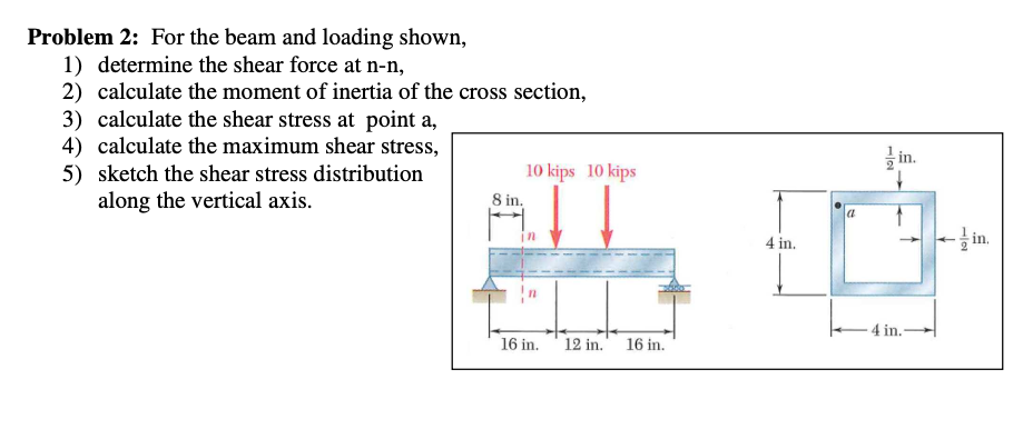 Problem 2 : For the beam and loading shown,