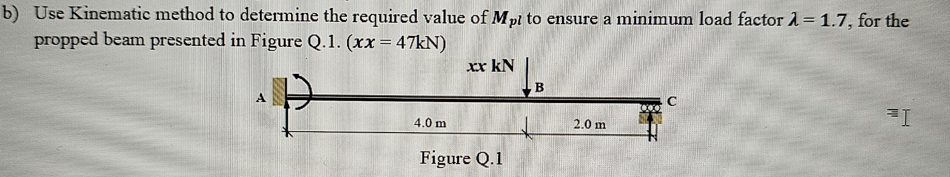 b ) Use Kinematic method to determine the