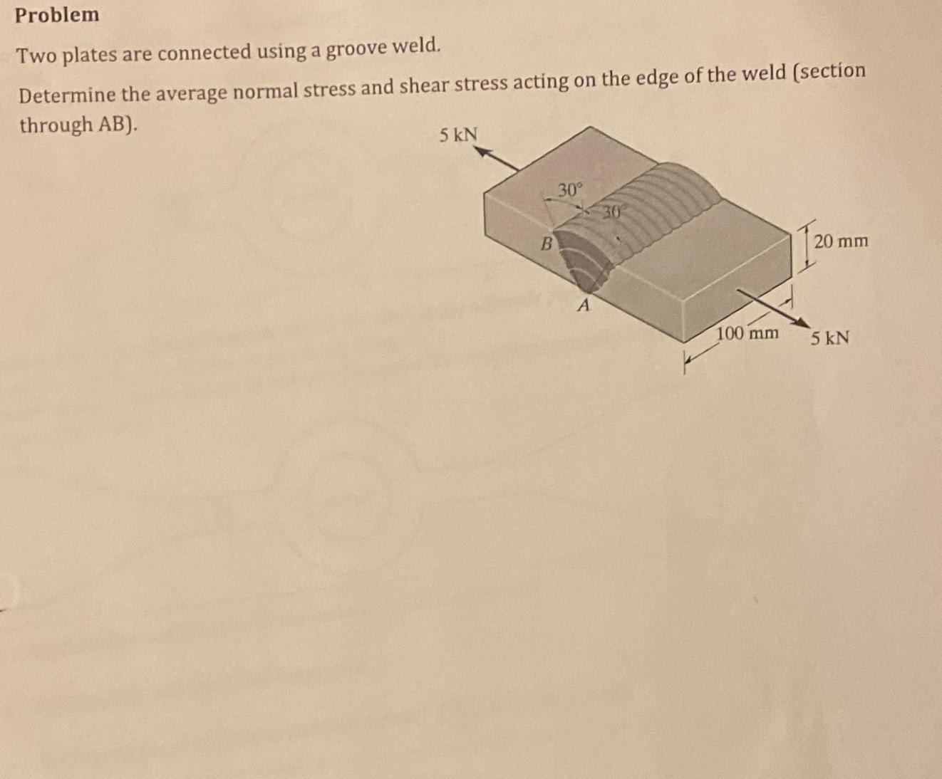 Problem Two plates are connected using a groove