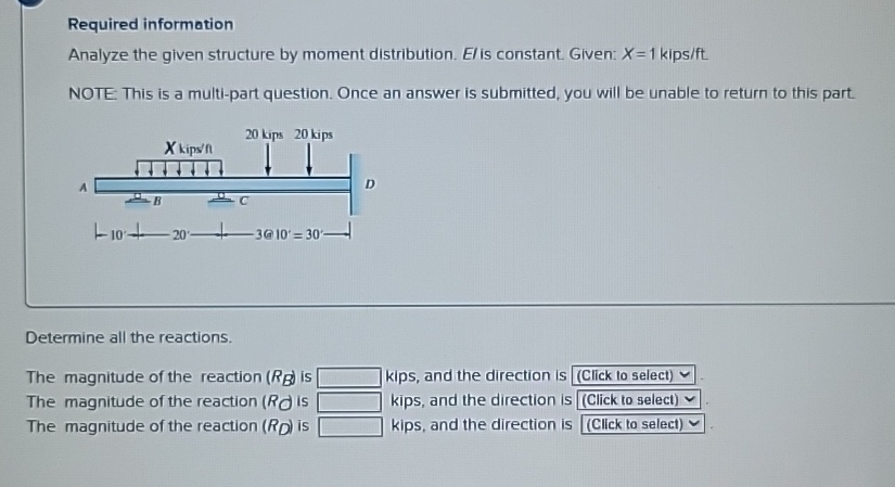 please draw distribution table, reaction forces,