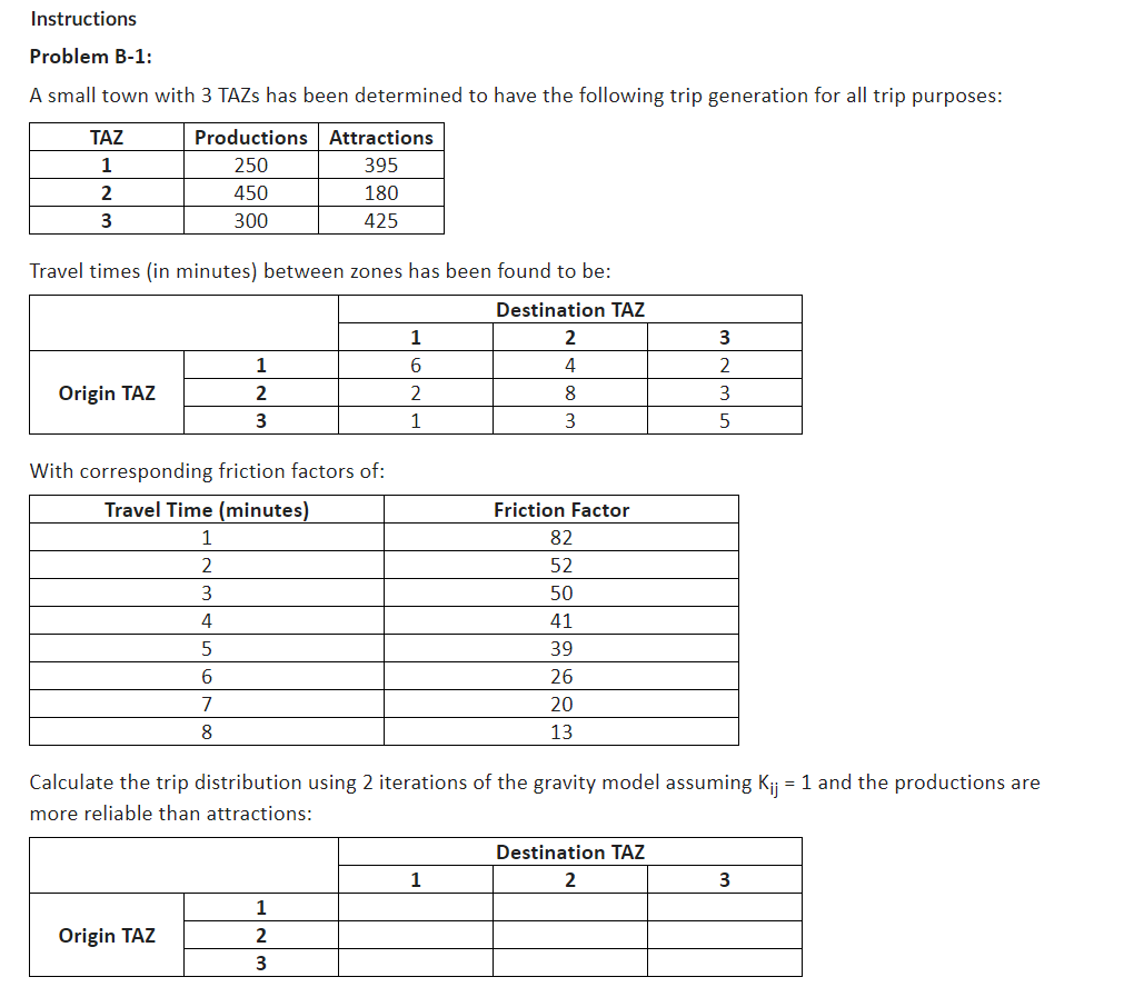 Instructions Problem B - 1 : A small town with 3