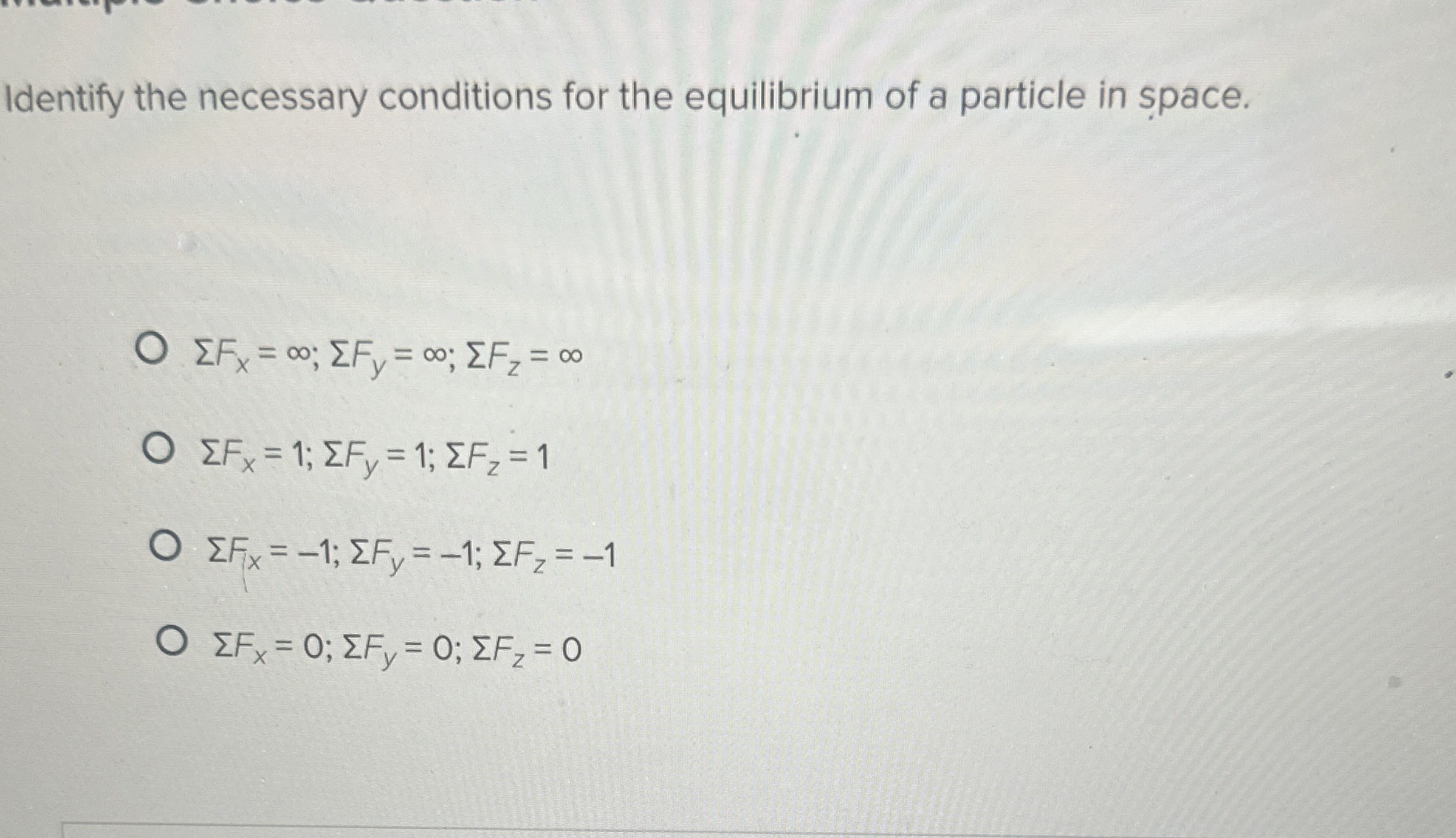 Identify the necessary conditions for the