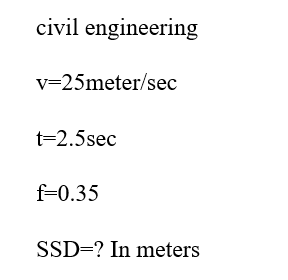 civil engineering v = 2 5 mete r s e c t = 2 . 5